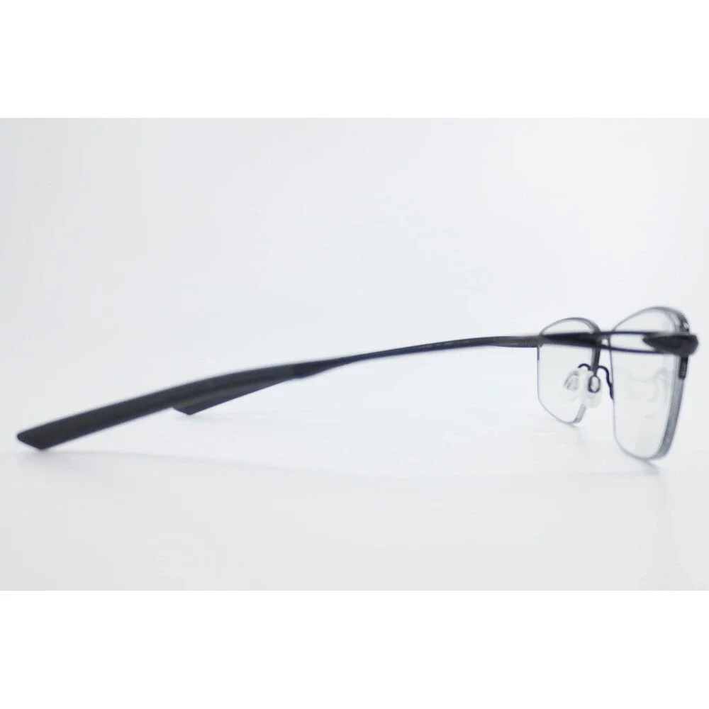 Nike 6045 001 Matte Black Titanium Semi Rimless Rectangular Eyeglasses 56-17-145